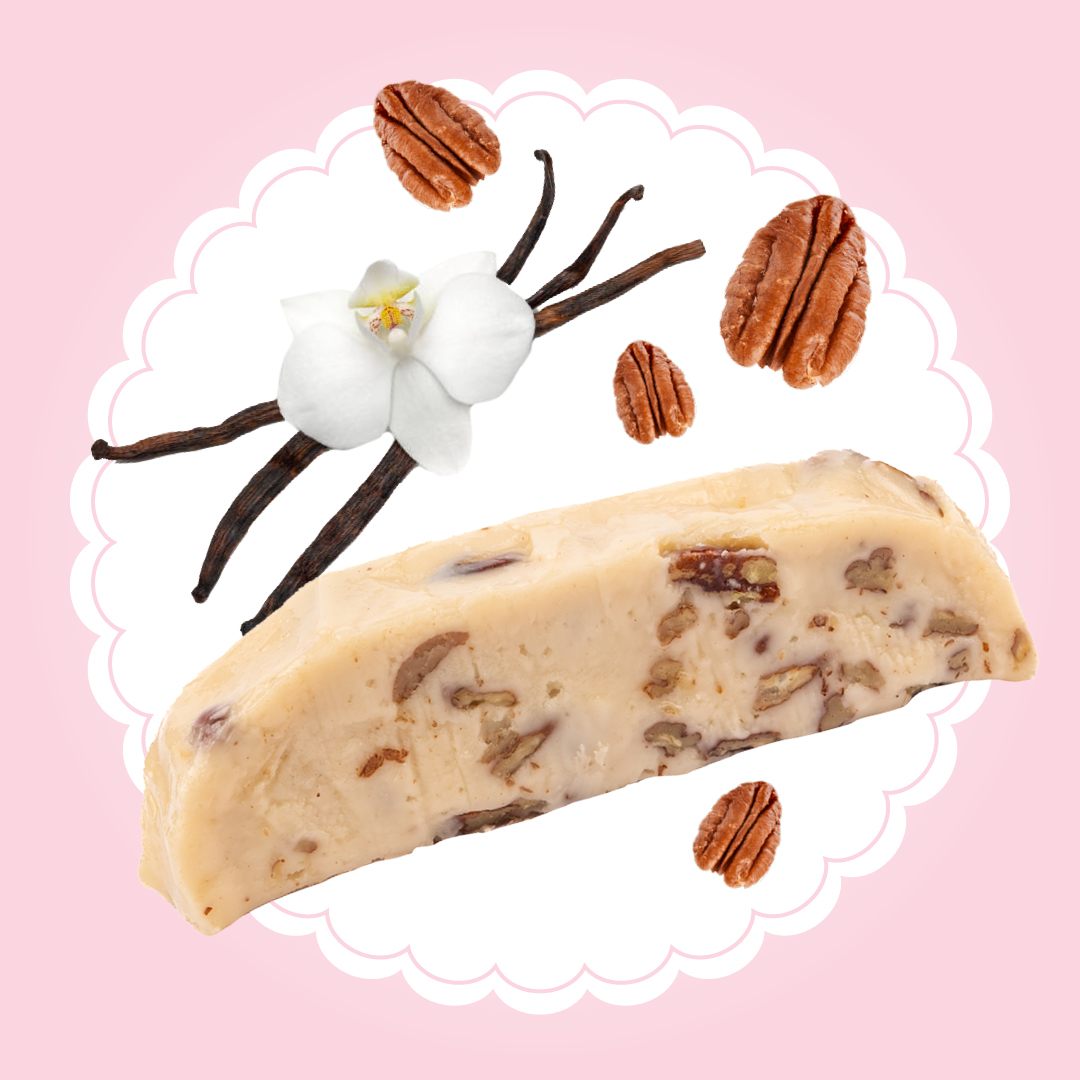 vanilla pecan fudge graphic