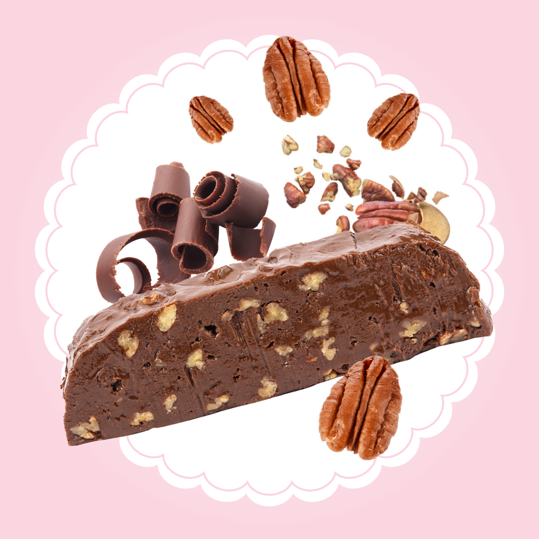 chocolate pecan fudge graphic