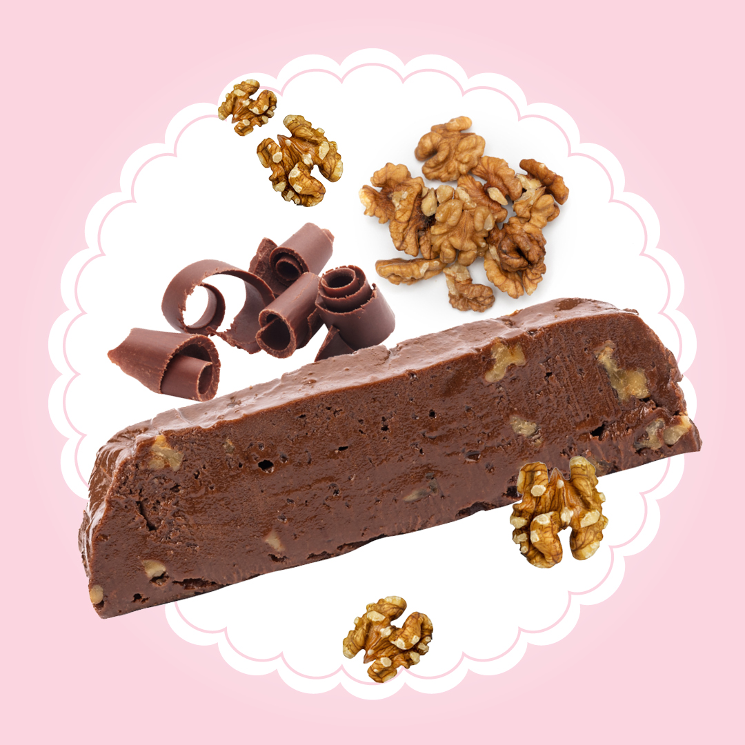 chocolate walnut fudge graphic