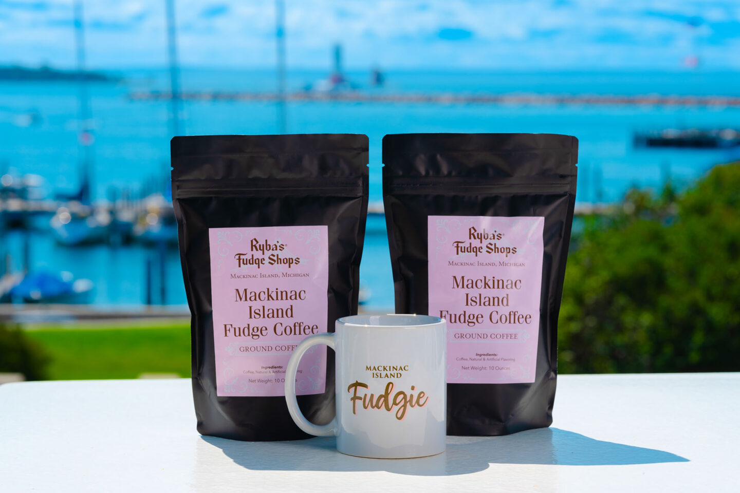 fudge flavored coffee from Rybas Mackinac Island Fudge
