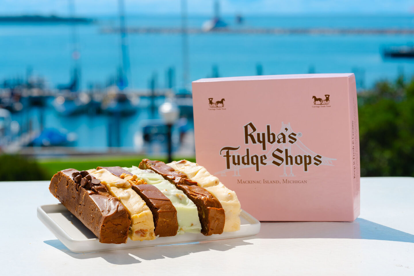 fudge six slice from Rybas Mackinac Island Fudge