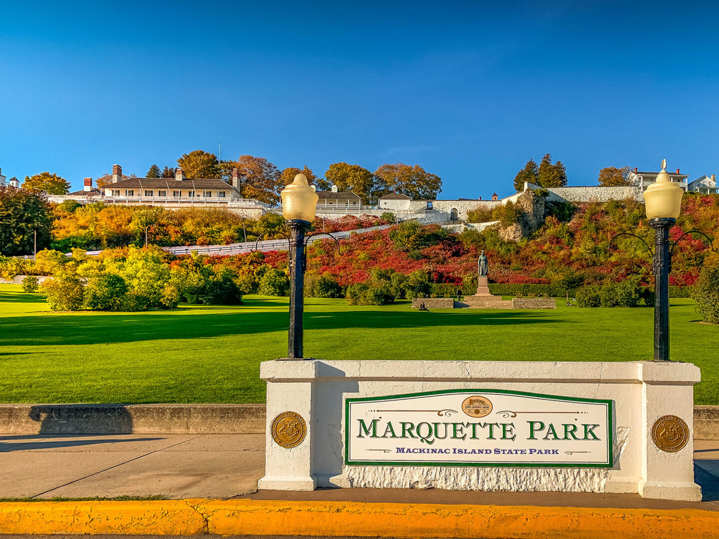 Marquette Park in the Fall on Mackinac Island